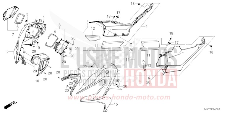 SIDE COWL for X-ADV 750 PEARL DEEP MUD GRAY (NHC47) from 2021